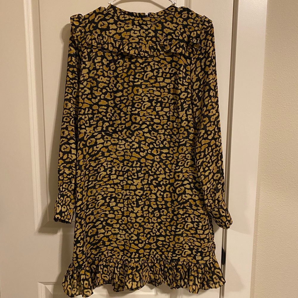 Cheetah print long sleeve dress